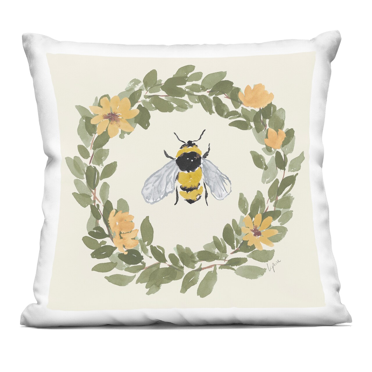 Stupell Industries Bumble Bee Celebration Decorative Printed Throw Pillow, design by Lucille Price, 18 x 7 x 18